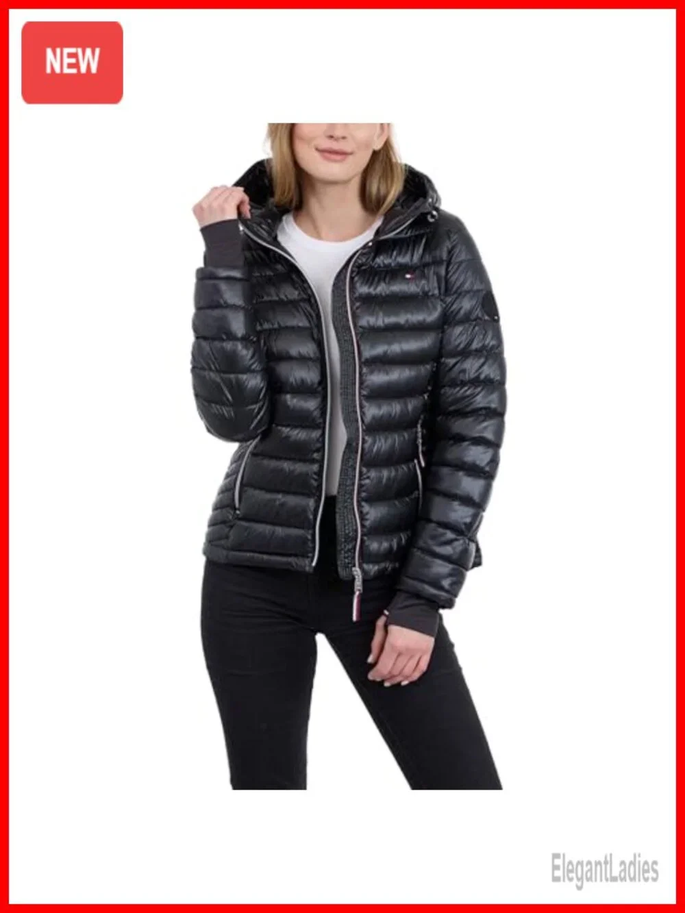 Lightweight Packable Puffer Jacket with Hood and Bag